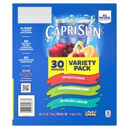 Capri Sun Flavored with Other Natural Flavor Juice Drink Blend, 30 Pouches, for School Lunches and On-the-Go Hydration, Fruit Punch, Strawberry Kiwi - Thumbnail 12