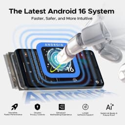 DOOGEE Android 16 Unlocked Cell Phone,32GB+256GB/2TB,6.75" HD+ 90Hz Android Phone,6250mAh Battery,16MP+8MP,4G Dual SIM Smartphone,Octa Core/Widevine L1/ GPS/NFC/Fingerprint/Face Unlock - Thumbnail 2