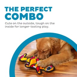 Outward Hound Durablez Medium Gecko Stuffing-Free Squeaky Plush Dog Toy for Puppies & Dogs - Interactive, Soft Yet Tough, No Mess, Jumbo Squeaker - Thumbnail 2
