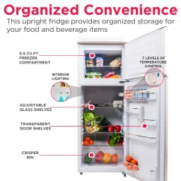 Frigidaire 7.5 Cu. ft. Retro Refrigerator, Apartment Size Top Mount Fridge with Chrome Handles, Cream EFR756 - Thumbnail 3
