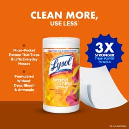Lysol Disinfecting Wipes, All Purpose Cleaner, Multi Surface Antibacterial Cleaning Wipes, Cleaning Supplies, Mango & Hibiscus Scent, 80 Count - Thumbnail 10