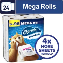 Charmin Ultra Soft Toilet Paper 24 Mega Rolls, 224 Sheets Per Roll - Thumbnail 1