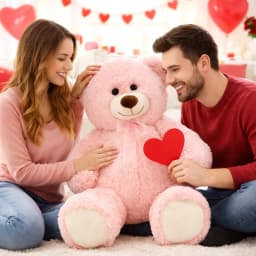HollyHOME Giant Teddy Bear Big Plush Stuffed Animal Soft Cuddly Toy Gift for Girlfriend Kids Valentine's Day 36 Inch Pink - Thumbnail 2