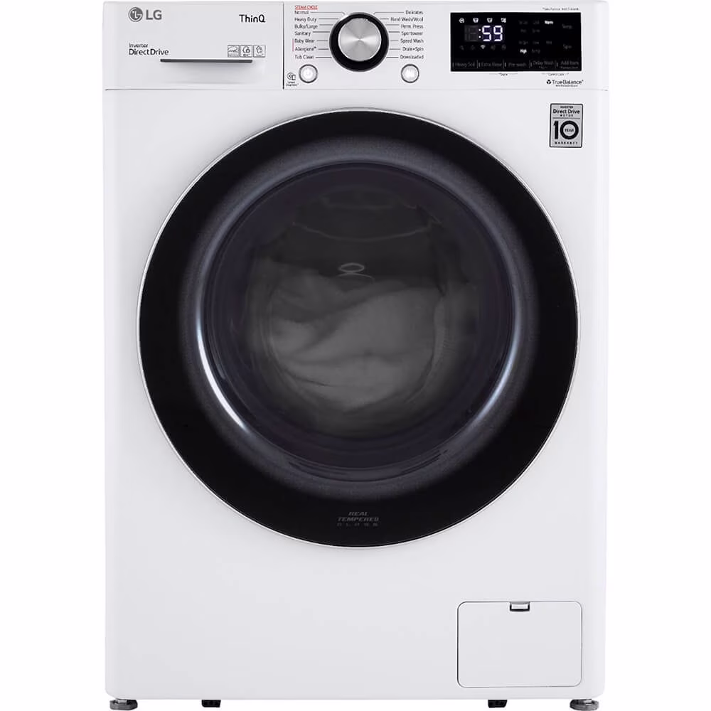 LG WM1455HWA 2.4 Cu. Ft. HE Stackable Front Load Washer with Steam Wash - White - Thumbnail 1