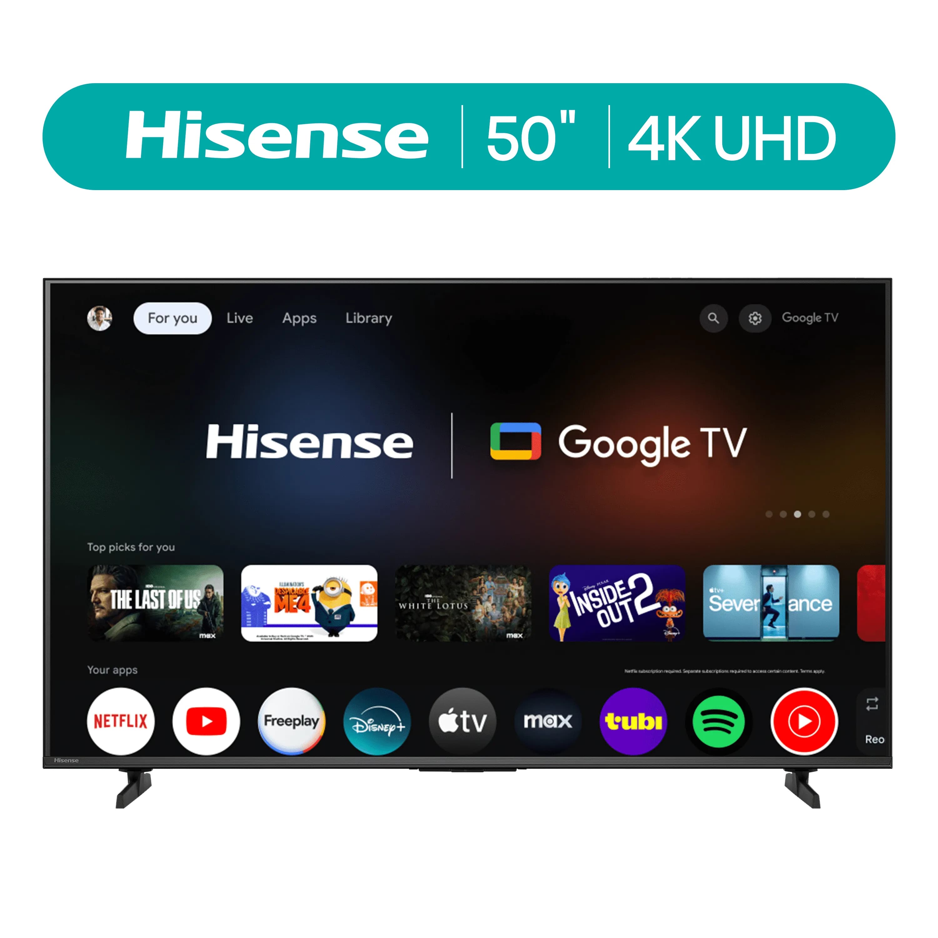 Restored Hisense 50-Inch Class H5 Series 4K UHD HDR Google Smart TV (50H5BG, 2025 Model) - Dolby Vision Gaming, HDR 10