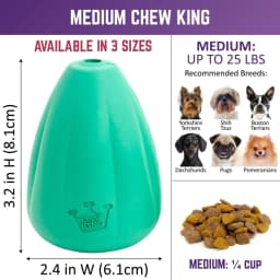 Chew King By Mammoth Premium Treat Dog Toy, Medium, Extremely Durable Natural Rubber Toy, Pack - Thumbnail 4