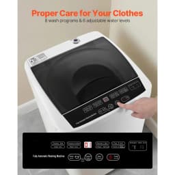 KFFKFF Portable Washing Machine, Compact Washer 1.3 cu.ft with LED Display, Stainless Steel Drum, 8 Wash Programs & 6 Adjustable Water Levels, Ideal - Thumbnail 3