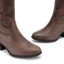 DREAM PAIRS Cowboy Boots for Women, Mid Calf Cowgirl Boots with Embroidery Round Toe Western Chunky Low Heel Shoes - Thumbnail 4