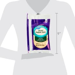 Great Value Pepper Jack Deli Style Sliced Cheese, 8 oz Package, 12 Slices - Thumbnail 6