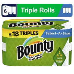Bounty Paper Towels Select-a-Size, 6 Triple Rolls - Thumbnail 1