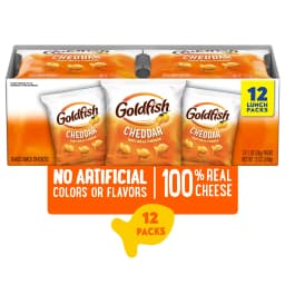 Goldfish Cheddar Cheese Crackers, Snack Packs, 1 oz, 12 Count Multi-Pack Tray - Thumbnail 1