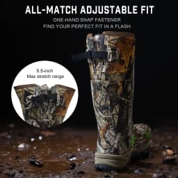 GIEESHIELD Rubber Boots for Men & Women – Ultra-Light Waterproof 6mm Neoprene Insulated Boots with Anti-Slip Sole, Warm Hunting & Rain Boots for Farming, Snow, Mud(Black, Next Camo G2) - Thumbnail 7