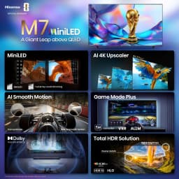 Hisense 50\" M7 Series Mini-LED QLED 4K UHD Smart Google TV (50M7QG, 2025 Model) - MiniLED, Hi-QLED, HDR10+ - Thumbnail 3