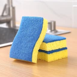 100Fens 6pc Wood Pulp Sponge Blue Scouring Cloth Kitchen Dishwashing Pot Cleaning Wood Pulp Sponge - Thumbnail 4