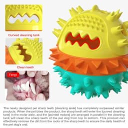 Dog Teething Toys Ball Non Toxic Durable Dog IQ Puzzle Chew Toys for Puppy Small Large Dog Teeth Cleaning/Chewing/Playing/Treat Dispensing Dog Toys - Thumbnail 2