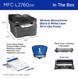 Brother Wireless MFC-L2760DW Compact Monochrome All-in-One Laser Printer with Copy, Scan and Fax, Duplex and Mobile Printing - Thumbnail 8