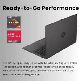 HP 255 G10 15.6" FHD Business Laptop, AMD Ryzen 7 7730U, Wi-Fi 6, 16GB RAM,1TB PCIe, Windows 11 Pro - Thumbnail 4