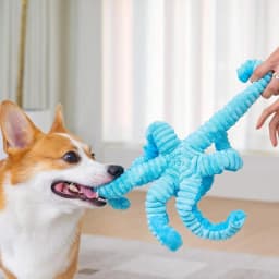 Xekoro Squeaky Dog Toys for Aggressive Chewers, Octopus-Tug of War Dog Toys for Large Breed Tough Interactive Stuffed Dog Chew Toys for Puppies Small - Thumbnail 4