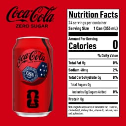 Coca-Cola Zero Sugar Soda Pop Cans, 12 fl oz, 24 Pack - Thumbnail 6