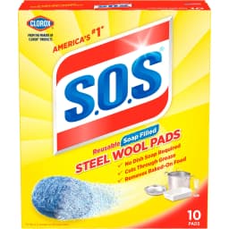 S.O.S Steel Wool Dish Scrubber Pads, 10 Pack - Thumbnail 1