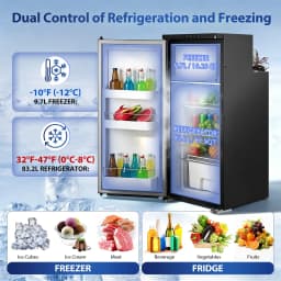YEAHIBABY Car Refrigerator 93L Black Rv Fridge with Dual Zones and Flexible Installation - Thumbnail 3