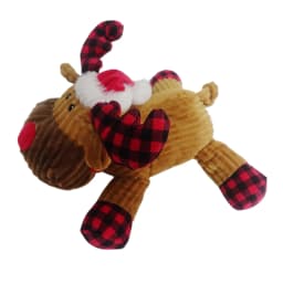 Vibrant Life Holiday Plush Dog Toy, Moose with Santa Hat, Brown & Red, 11\" - Thumbnail 5