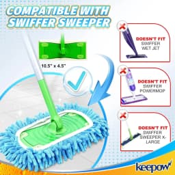KEEPOW Dry Sweeping Cloths for Sweeper Mop - Dry Pads Refills for Floor Mopping and Cleaning - Pet Heavy Duty Dusters Refills (2 Pack) - Thumbnail 5