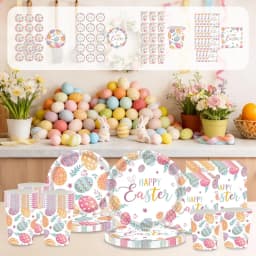Fwttom Easter Paper Napkins, 20 pcs Napkins Disposable Party Supplies with Eggs Bunny Design, Dinner Napkins for Holiday Setting & Easter Decorations - Thumbnail 1