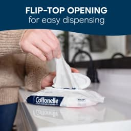Cottonelle Fragrance Free Flushable Wet Wipes, 2 Flip-Top Packs - Thumbnail 5
