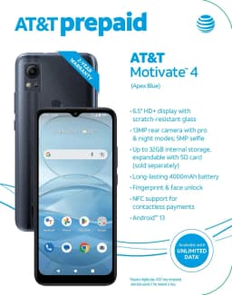 AT&T Motivate 4, 32GB, Apex Blue, Prepaid Smartphone - Thumbnail 7