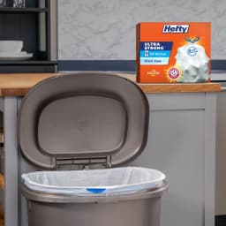 Hefty Ultra Strong 13 Gallon Trash Bags, Tall Kitchen Trash Bags, White, Unscented, 80 Bags - Thumbnail 2