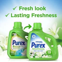 Purex Natural Elements Liquid Detergent, Fresh Lilies & Linen, 150 fl oz, 115 loads - Thumbnail 2