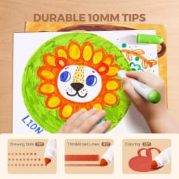 Jar Melo Ultra Washable Markers for Kids Toddlers 12 Colors, Safe Water Based Markers,Back to School & Kit Gift - Thumbnail 4