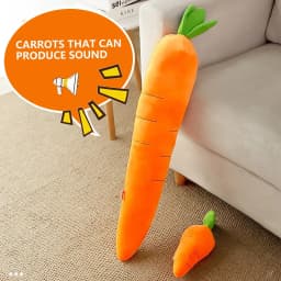 Large Soft Plush Carrot Pillow for Easter Pillows, Soothing Interactive Pet Chew Easter Toys, Durable Plush Carrot Toy for Puppy Kitten, Cuddly Pet - Thumbnail 1
