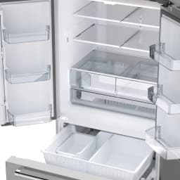 ICYBER BOOM 27.4 cu ft French Door Refrigerator, Bar Handle, Stainless Steel, Auto Defrost, Ice Maker & Water Filter, Dual Zone, Energy Efficient - Thumbnail 8