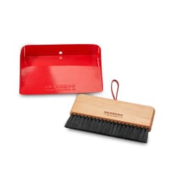 Behrens Portable Galvanized Steel Dustpan and Brush Broom Set, Red - Thumbnail 1