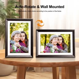 Jazeyeah 10.1 inch Digital Picture Frame 32GB Memory Wood Wifi Smart Frameo Digital Frame IPS Touch Screen Share Photos and Videos Supports Micro SD - Thumbnail 2
