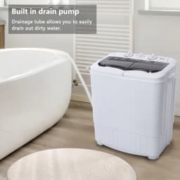 BAYUELSWU Portable Washing Machine14.3Lbs Twin Tub Washing Machine Low Noise for Home, Apartment, Dorms - Thumbnail 3