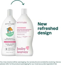 ATTITUDE Baby Dish Soap and Bottle Cleaner, EWG Verified Dishwashing Liquid, No Added Dyes or Fragrances, Tough on Milk Residue and Grease, Vegan - Thumbnail 2