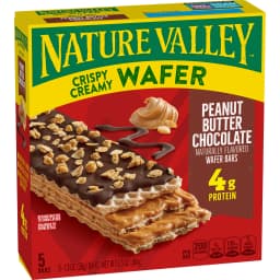 Nature Valley Crispy Creamy Wafer Bar, Peanut Butter Chocolate, 4g Protein, 5 Bars, 6.5 oz - Thumbnail 10