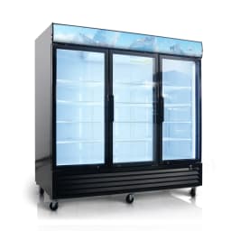 Glass Door Merchandiser Freezer 70 Cu.ft Swing Door Commercial Reach-In Display Freezers with LED Top Panel Upright Freeze Storage - Thumbnail 1