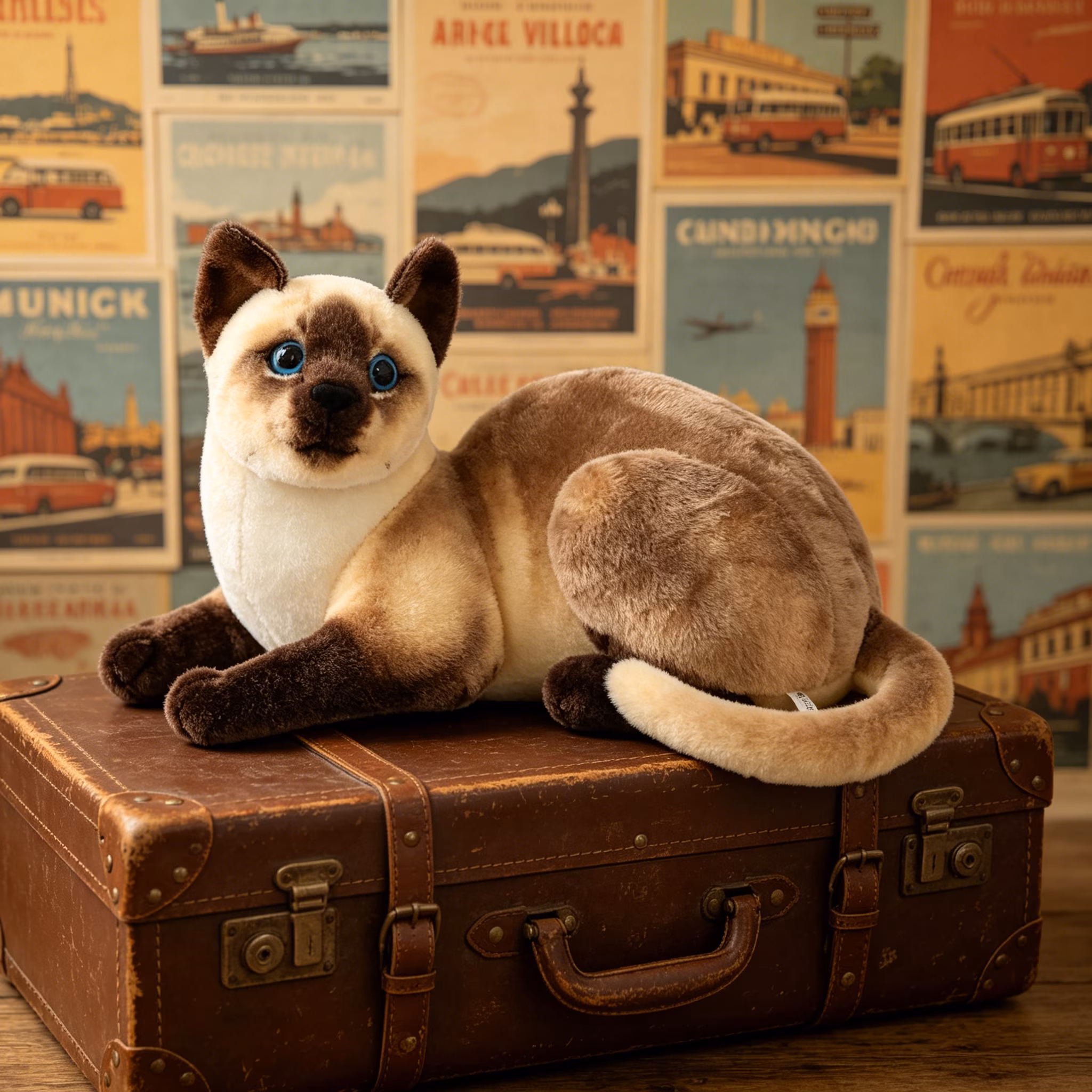 BESTSKY 2026 New Body Pillow Siamese Cat Funny Stuff Simulate Kitten Weighted Stuffed Animals Style 6 20Cm for Snuggling Bedtime Home Decor Playtime - Thumbnail 6