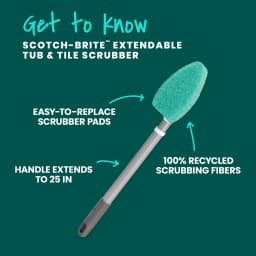 Scotch-Brite Extendable Tub & Tile Scrubber Kit, 1 Handle and 3 Non-Scratch Scrubber Pads - Thumbnail 2