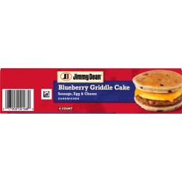 Jimmy Dean Frozen Breakfast Sandwich, Blueberry Griddle Cake Sausage, Egg and Cheese, 4 Count - Thumbnail 17