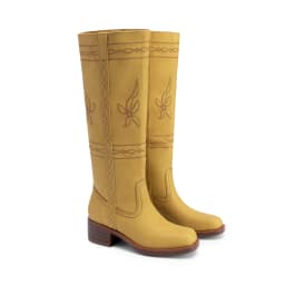 DREAM PAIRS Women's Knee High Cowboy Boots Western Tall Boots Square Toe Pull-On Boots with Embroidery Vintage Style - Thumbnail 4