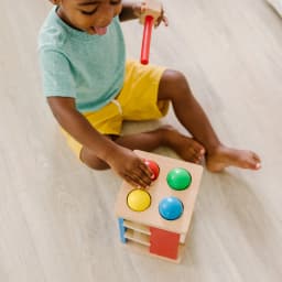 Melissa & Doug Deluxe Pound and Roll Wooden Tower Toy With Hammer - Thumbnail 6