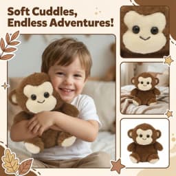 Plush Monkey, Super Soft Cuddly, 1 Piece,Suitable for Kids Playroom Decor Hugging Gift - Thumbnail 1