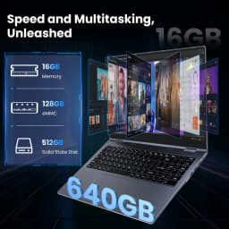 Golzer 16in Laptop 2 in 1 Touchscreen, Windows 11 Convertible Laptop, 16GB DDR4 640GB Storage - Thumbnail 9