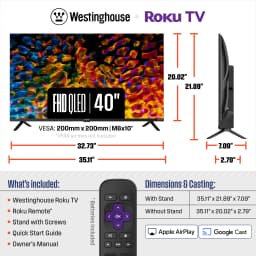 Westinghouse WR40QE2350 40 inch Class Edgeless Series 2K FHD QLED Smart Roku TV - Thumbnail 5