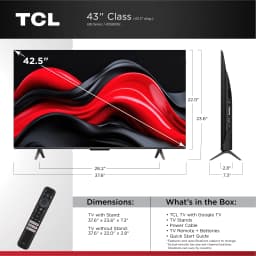 TCL 43â€ Class Q6 QLED 4K UHD HDR Smart Google TV (NEW 2024) - 43Q651G - Thumbnail 2